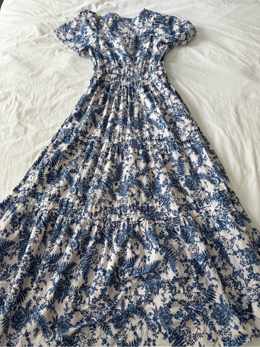 Anthropologie Maeve Somerset Dress in Blue and White Floral Size S - Picture 8 of 11